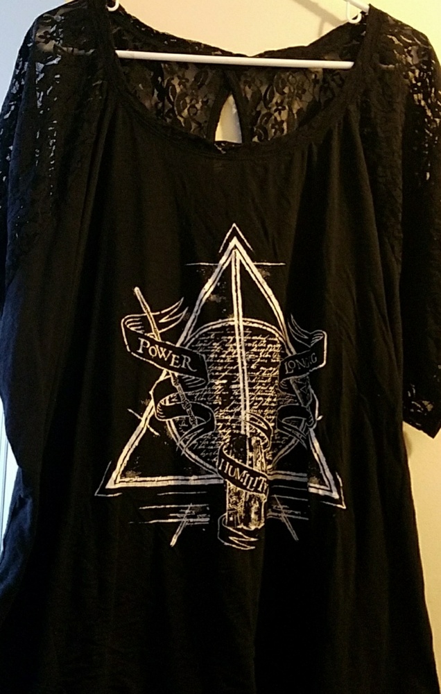 EXCLUSIVE  Harry Potter Deathly Hallows lace tee